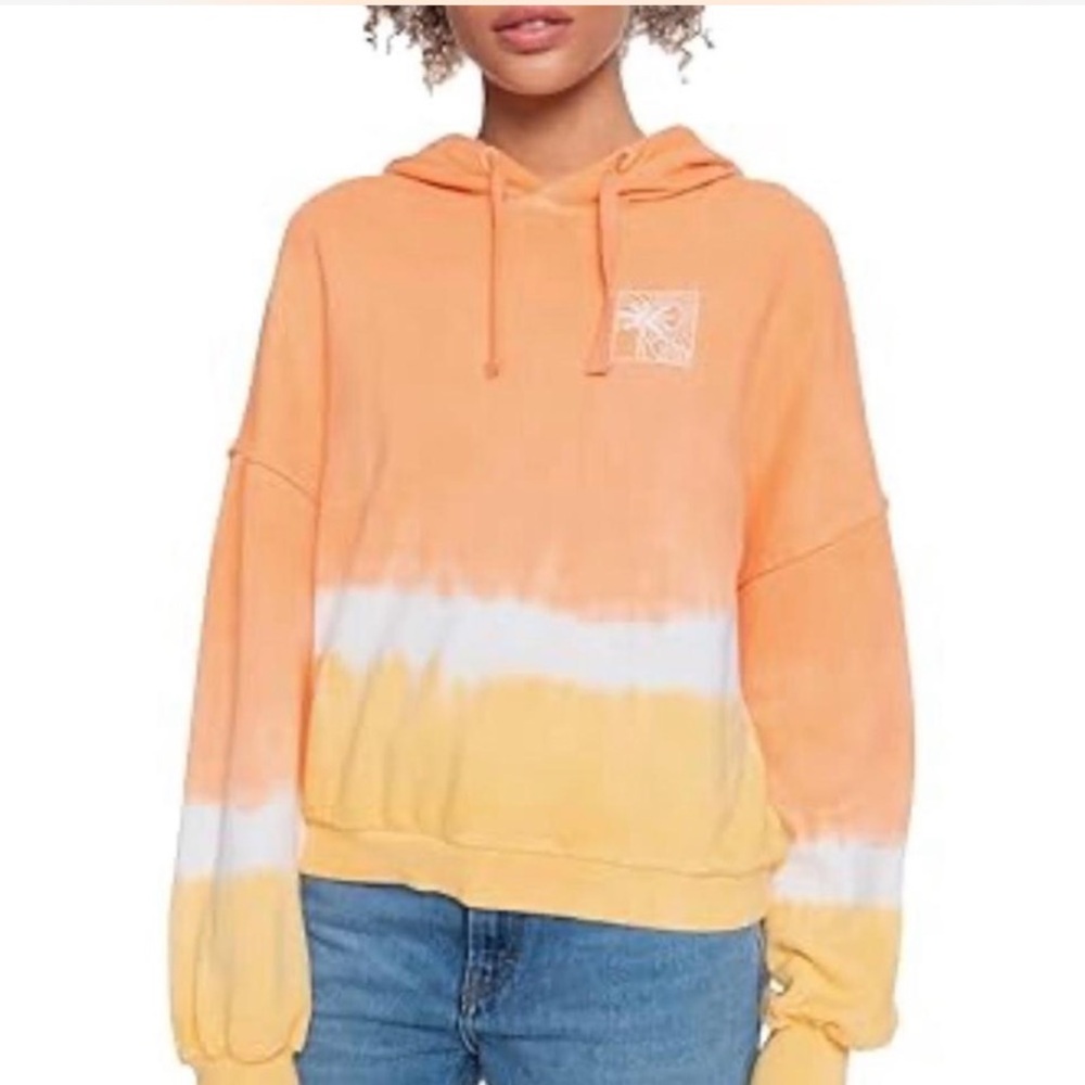 ROXY Orange and Yellow Tie-Dye Hoodie